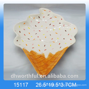 Icecream shape home decor ceramic plates candy plates
